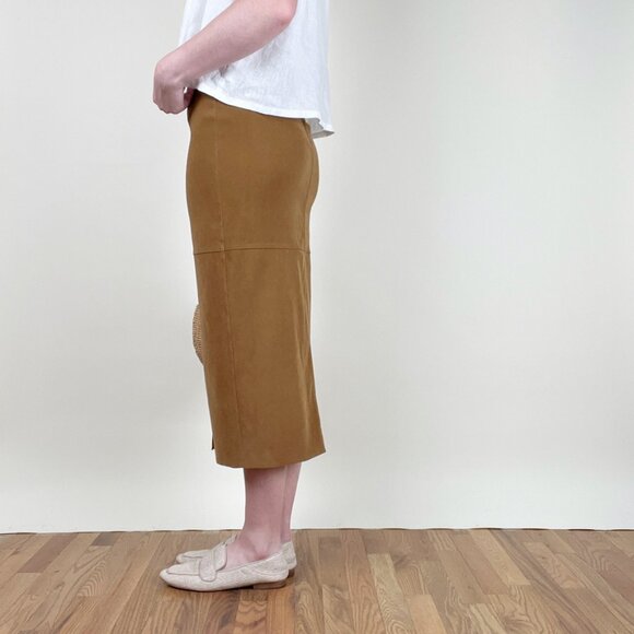 Vintage European Column Midi Maxi Skirt Front Slit Vent High Rise Waisted Casual - Picture 2 of 6